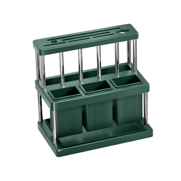 Bloque De Cuchillos Organizador De Cocina Cuchillos Antideslizantes Soporte De Drenaje Durable Ahorre Espacio Argent