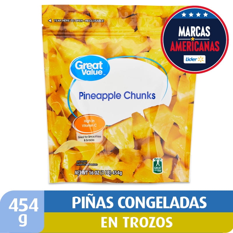 Piña En Trozos Congelados 454 g Great Value