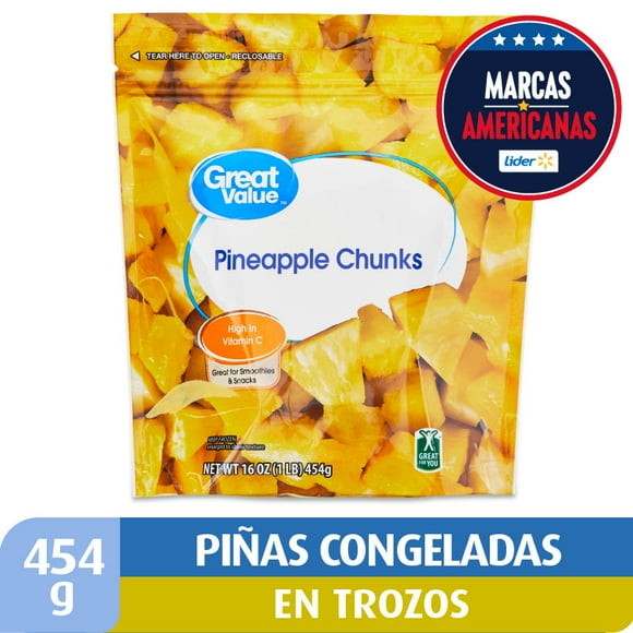Piña en Trozos Congelados, 454 g
