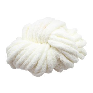 Bothyi - Hilo Grueso De Chenilla, Lavable, Súper Voluminoso, Para Ganchillo, Tejido, Color Blanco Lechoso