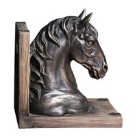 Bothyi - Estatuilla Decorativa Con Sujetalibros De Estatua De Cabeza De Caballo De Estilo Vintage Para Sala De Estar
