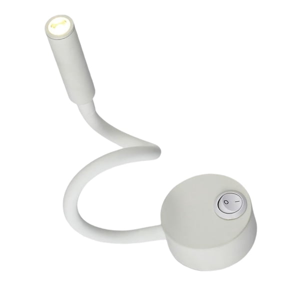 para leer en la cama, lámpara de cama con luz nocturna, lámpara de lectura con luz de montaje en pared, lámpara de pared LED flexible, luz de lectura Interruptor de base blanca