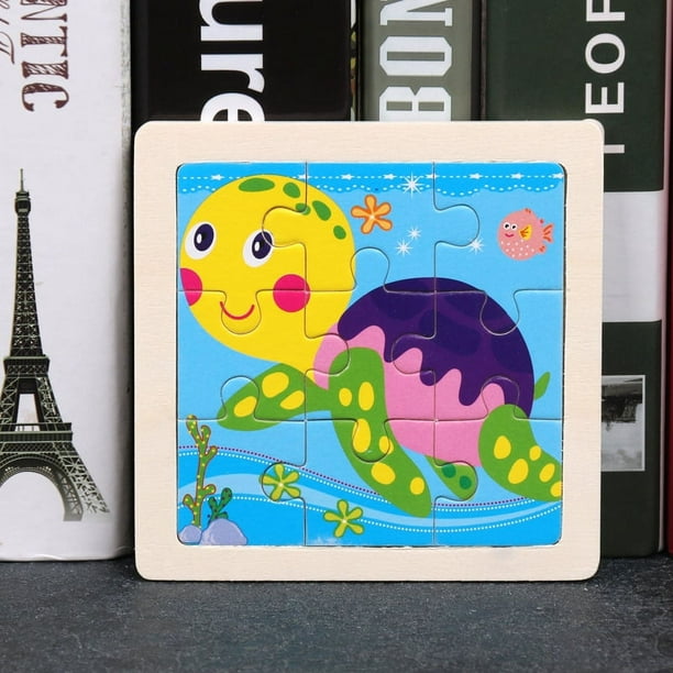 11*11cm/4.33*4.33in 1pcs Wooden Jigsaw Puzzles, Children's Animal Puzzles Educational Early Education Cartoon Plane Jigsaw Puzzle Toys, For Children Kids