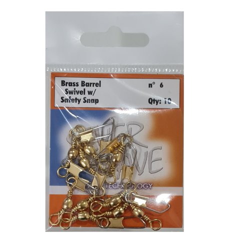 Silver Wave - Destorcedor Con Snap Para Pesca Bronce #6 Sobre Con 10 Unid