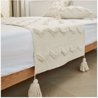 Top Lucky - Set Piecera Bordada + 02 Fundas 60X210 Cm Beige