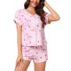 thumbnail image 1 of INSPIRE CHIC Conjunto de Pijama de Modal para Mujer Manga Corta Estampado de Estrellas Camisa con Botones y Shorts Conjunto de Ropa de Dormir 3XL Rosa, 1 of 6