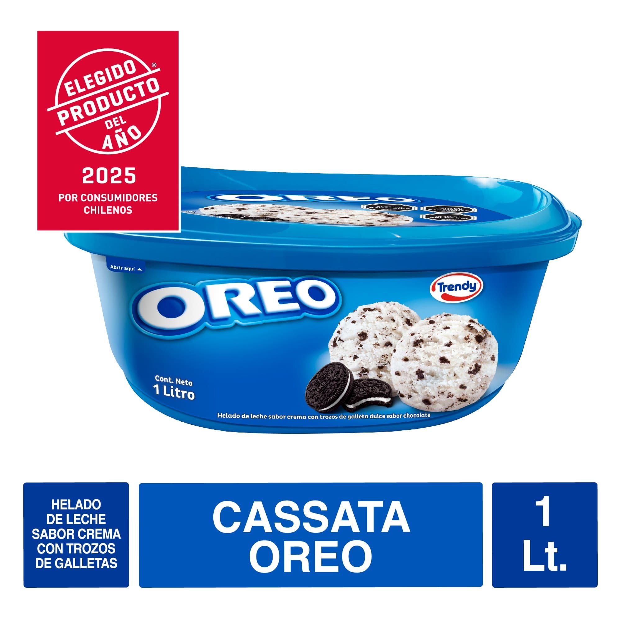 Helado De Leche Sabor Crema Con Trozos Galleta Oreo Cassata 1 L Trendy