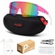 thumbnail image 5 of POLASUP GAFAS LENTES DE SOL Gafas de sol deportivas en rosa y blanco con lentes iridiscentes multicolor. Diseño moderno, protección UV 400. Ideales para ciclismo, running y actividades, 5 of 5