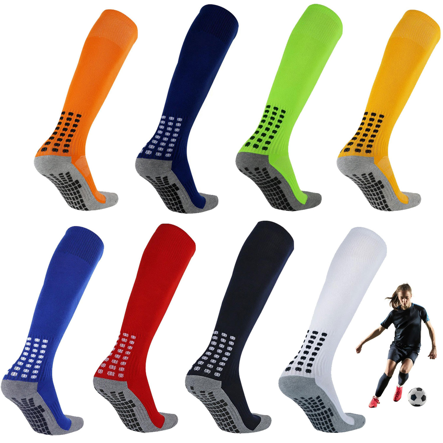 Malltradecl - Pack 6 Media De Fútbol Deportiva Antideslizante Larga