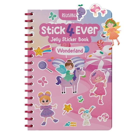 Libro de pegatinas Jelly Stick4Ever para niños con 50 pegatinas reutilizables