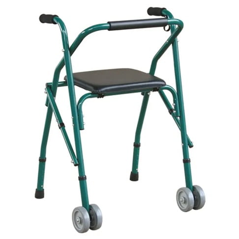 Andador con dos ruedas y asiento