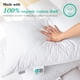 thumbnail image 2 of Paquete De 2 Almohadas De Cama Con Plumas De Ganso Blancas De Tres Gansos Tamaño King Suaves De 600 Hilos 100% Algodón De Firmeza Media Con Relleno Envolvente De Soporte Suave Blanco Liso, 2 of 7