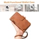 thumbnail image 5 of Funda Tipo Billetera para Samsung Galaxy M52 con Cremallera Portatarjetas Soporte Correa de Muñeca Cuero marrón, 5 of 5