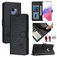 Funda Tipo Cartera Foxdock Para Samsung Galaxy S9 Con Soporte, Ranuras, Rfid, Diseño De Gato