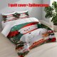thumbnail image 1 of 3pcs Snowman Christmas Decoration Theme Printed Bedding Set | 1 Duvet Cover + 2 Pillowcases Polyester, 1 of 5