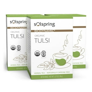 Tea Dr. Mercola Solspring Organic Tulsi Herbal, 18 Bolsas X 3