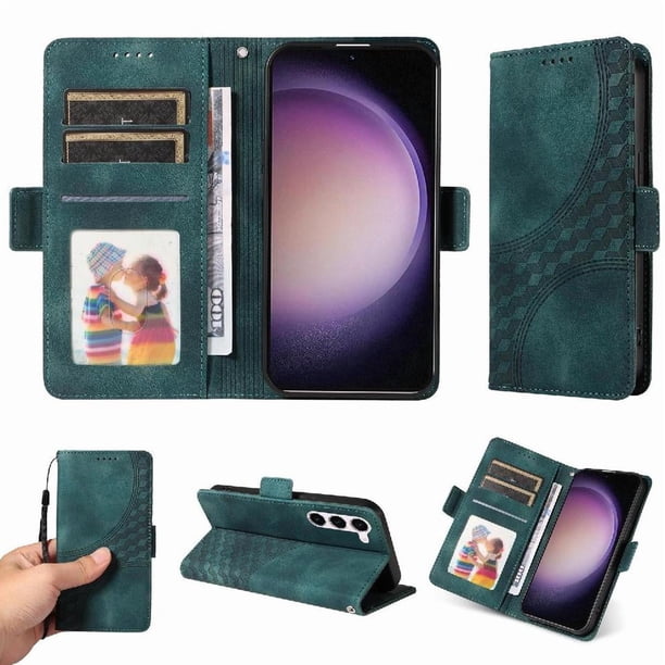 Carcasa FOXDOCK Samsung Galaxy S23 Plus de cuero PU, diseño acolchado clásico, protección contra caídas y rayones