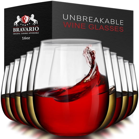 Set de 12 Copas de Vino Bravario Irrompibles de 16 oz