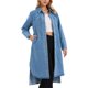 thumbnail image 4 of INSPIRE CHIC Vestido de Mujer Denim con Botones, Dobladillo Curvado, Manga Larga, Midi, Camisa de Mezclilla, Talla L, Azul Claro, 4 of 6