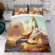 thumbnail image 4 of Liga de Súper Mascotas Conjunto de sábanas temático, trío de piezas, cómodo y amigable con la piel, diseño único, regalo de decoración para el hogar para familiares, amigos y fans, 90 cm * 190 cm, 4 of 6