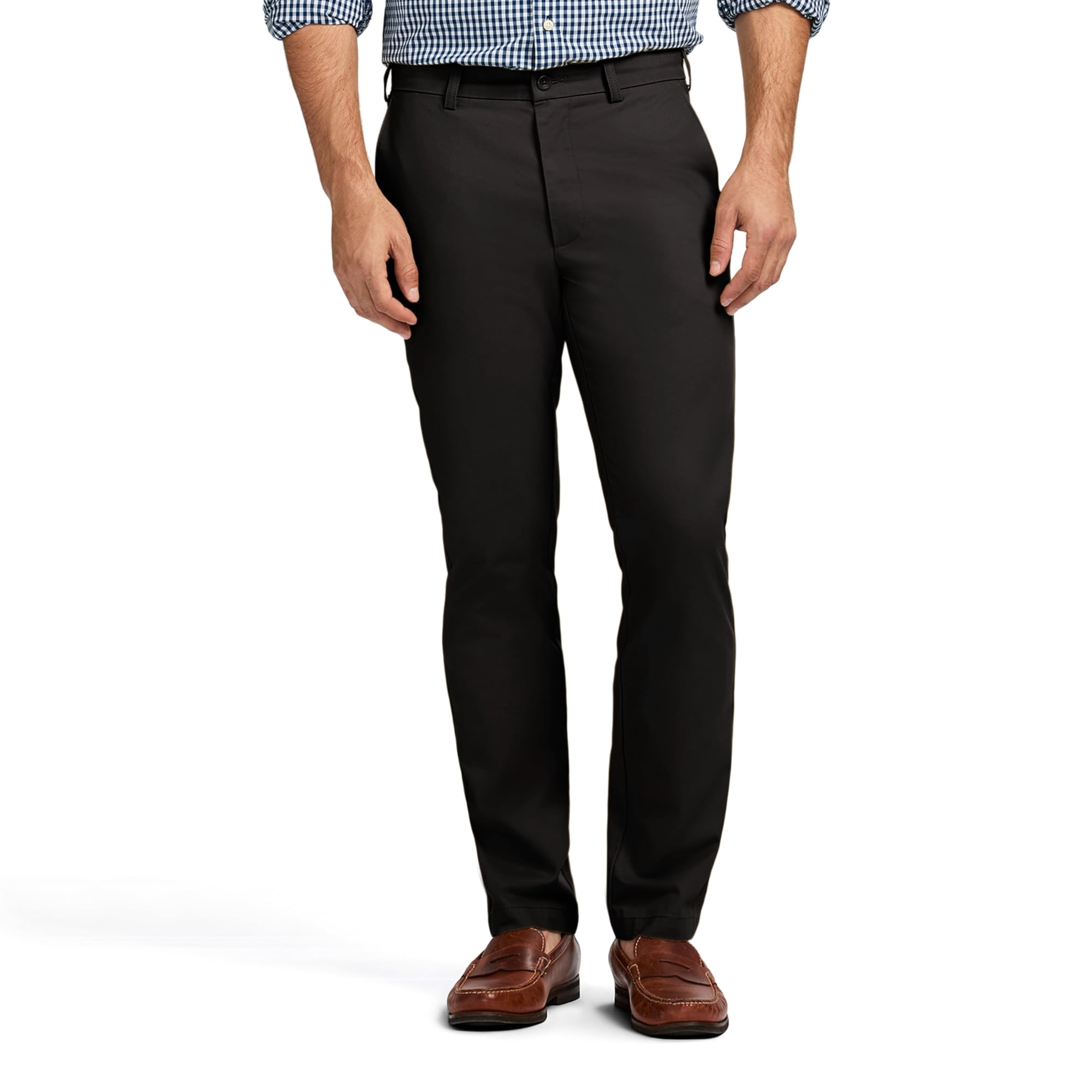 Pantalones Chino Rectos Para Hombre Izod En Negro 31w 32l
