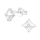 thumbnail image 1 of Aros Plata 925 Forma Estrella Plateado Y Circonitas Cubicas, 1 of 2