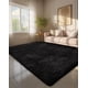 thumbnail image 1 of Alfombra negra Ophanie Shaggy Fluffy Soft de 6 x 9 pies para sala de estar, 1 of 6