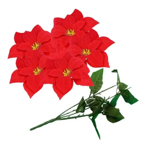 Genérico - Flores Navidad Artificiales Ramo 5 Uds Decoración