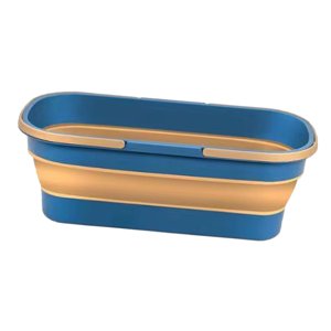 Ioensy - Cubo De Agua Plegable Para Fregona Con Ruedas, Ahorro De Espacio Para Senderismo, Picnics, Azul Y Marrón