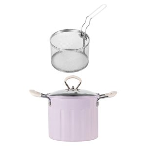 Magideal - Sartén Profunda Con Asa, Sartén De Cocina, Olla Para Freír Tempura Japonesa Desmontable Para Patatas Fritas Al Aire Libre, Pescado Seco, Patatas Violeta