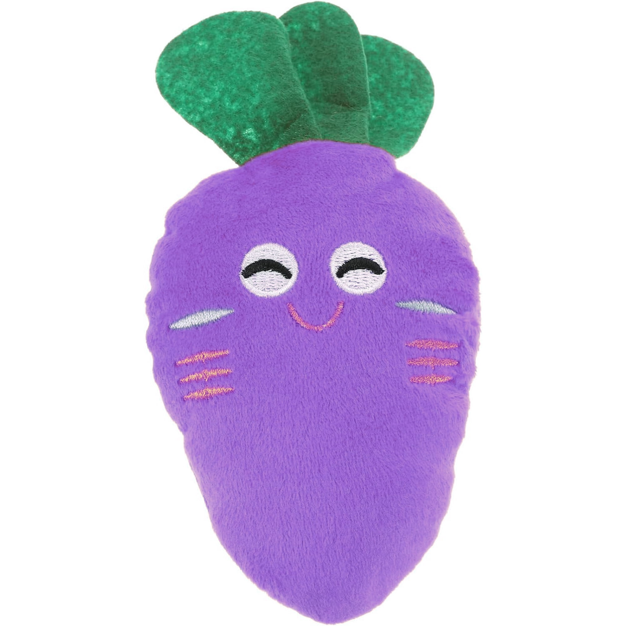 Peluche Para Mascota Sonoro De Forma De Zanahoria Color Lila