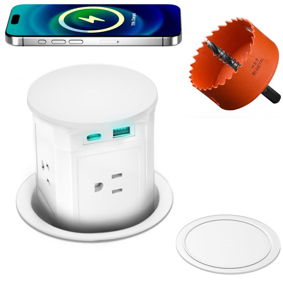 Enchufe pop‑up Redcomets 10 cm inalámbrico 15 W blanco