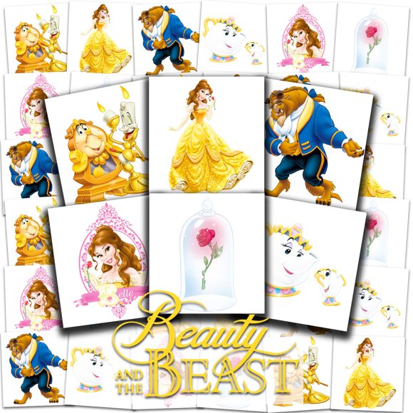 Tatuaje Temporal Disney 5 cm Bella y la Bestia – Pack de 72