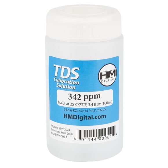 Solución de calibración HM Digital C342 TDS y EC 342 ppm