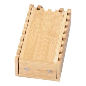 Bothyi - Estuche Rodante De Madera De Dados De Bambú Para Jugadores De Juegos De Rol De Juegos De Mesa Jagged