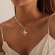 thumbnail image 3 of Collar HESHPAWS Gold Initial Pearl 14K Gold Plated Paperclip Link Cadena y Colgante Inicial A-Z, 3 of 3