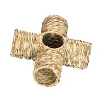 Ioensy - Túnel De Hierba Para Hámster, Casa De Paja De Juguete Para Animales Pequeños, Conejo Pequeño, Jerbos, Cuatro Puertos