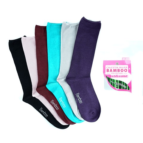 Only Zaza - Calcetín Para Mujer Con Fibra De Bambú - Sin Costuras - Docena