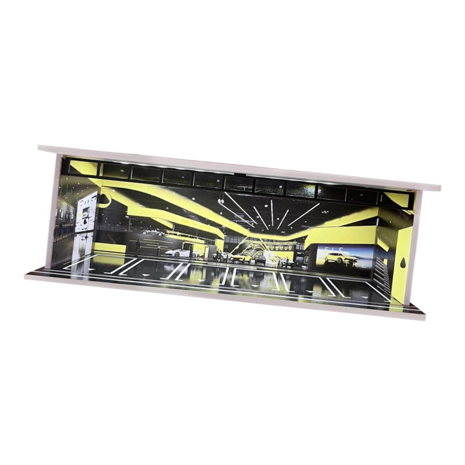 Magideal - 1/64 Modelo De Exhibición De Automóviles Caja De Almacenamiento De Autos De Juguete Garaje Diorama Decoración Decoración Asamblea De Bricolaje Escena Estilo B