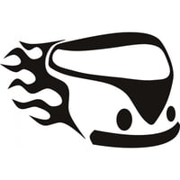 Rienda Libre Graphics - Decomural Flaming Vw Campervan Cars Transport Ws-17868