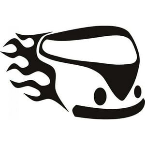 Rienda Libre Graphics - Decomural Flaming Vw Campervan Cars Transport Ws-17868