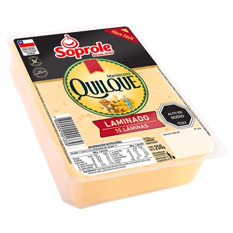 Queso Mantecoso Quilque Laminado 250 g Soprole