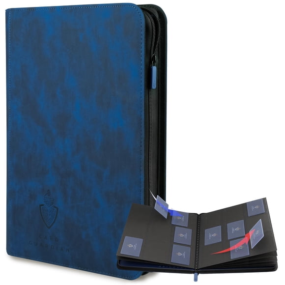 Carpeta Card Guardian 504 cartas, 9 bolsillos, azul, con cremallera