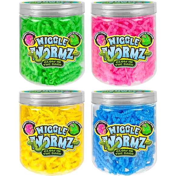 Juguete de Apretar JA-RU Wiggle Wormz que Brilla en la Oscuridad