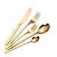thumbnail image 3 of 5x Juego De Cubiertos De Vajilla Brillante Cuchillo Cuchara Tenedor Cubiertos Dorado, 3 of 5