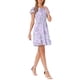 thumbnail image 4 of INSPIRE CHIC Vestido de Chifón Floral con Mangas Volantes, Lazo en el Cuello en V, por Encima de la Rodilla, Línea A con Volantes para Mujer, Talla S, Color Púrpura Claro, 4 of 6