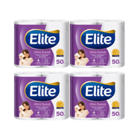 Pack 16 Rollos Papel Higiénico Elite 50 Mts Doble Hoja Ultra Suave