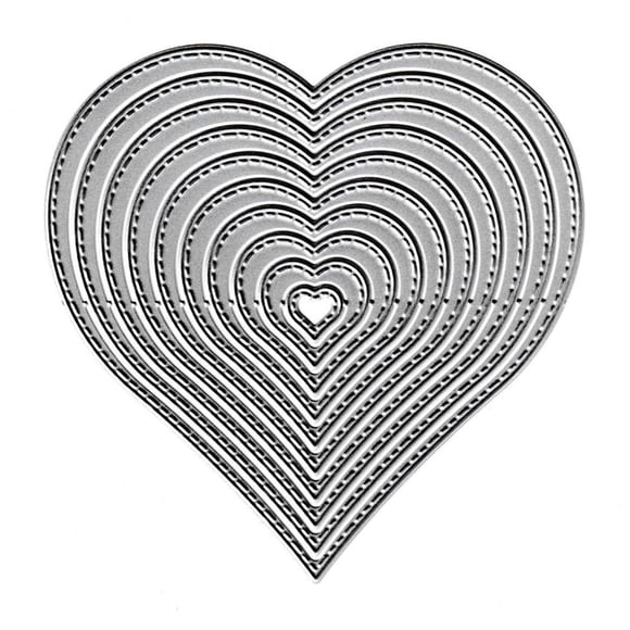 Troqueles de corte AHTOLS de 10 piezas con corazones de amor, plantillas metálicas