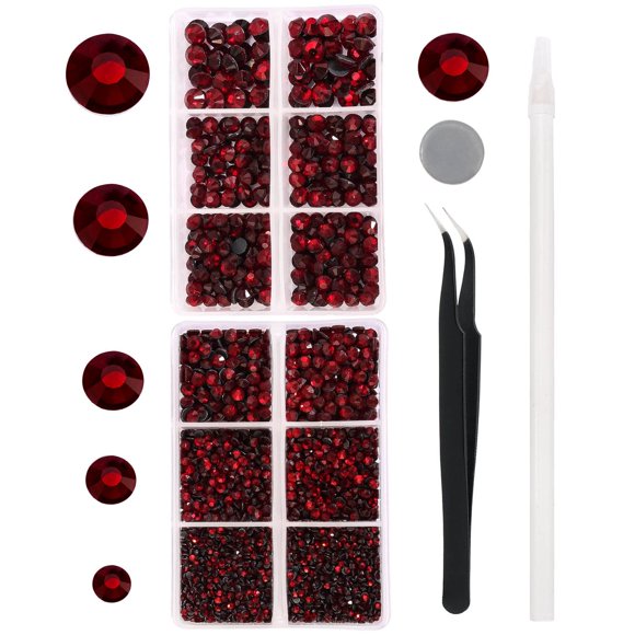 Kit de strass MEIBITE 6796 piezas Rojo SS6~SS30