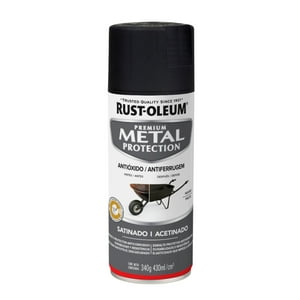 Pintura En Aerosol Metal Protection 340Grs Satinado Negro - Rust Oleum